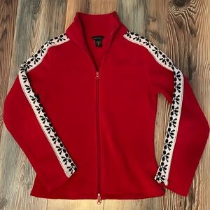 Red snowflake fleece zip up